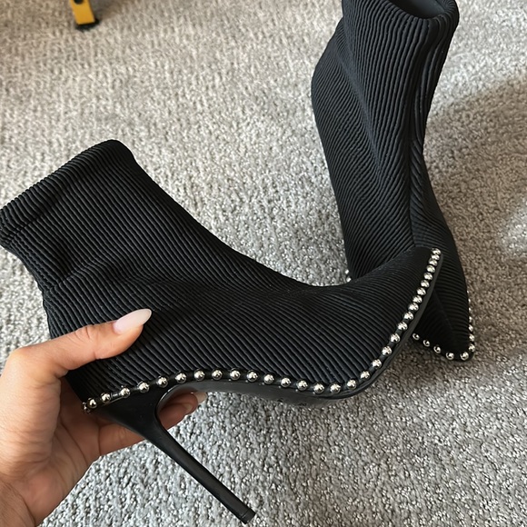 Alexander Wang Eri Studded Stretch Knit Sock Booties - Picture 3 of 7
